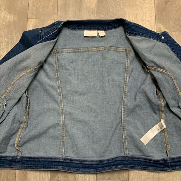 Womens Chico’s Denim Jean Golf Button‎ Down Jacket - Picture 4 of 6